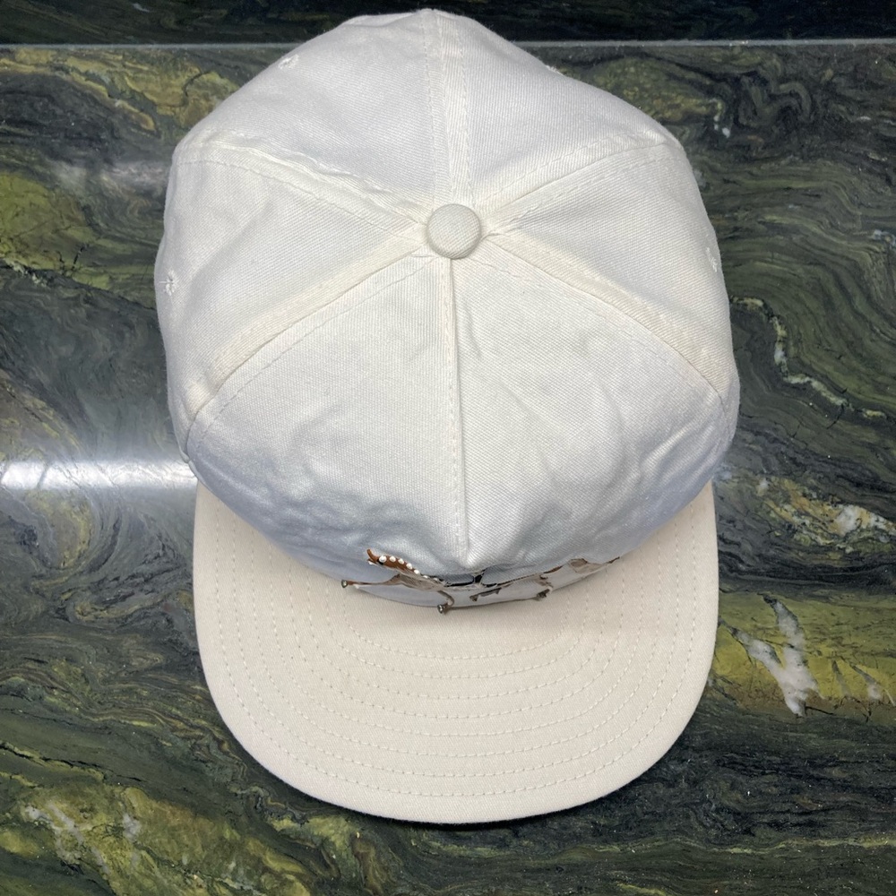 Equestrian Hand Painted Ball Cap Hat Horse Dressage White New - Picture 8 of 16